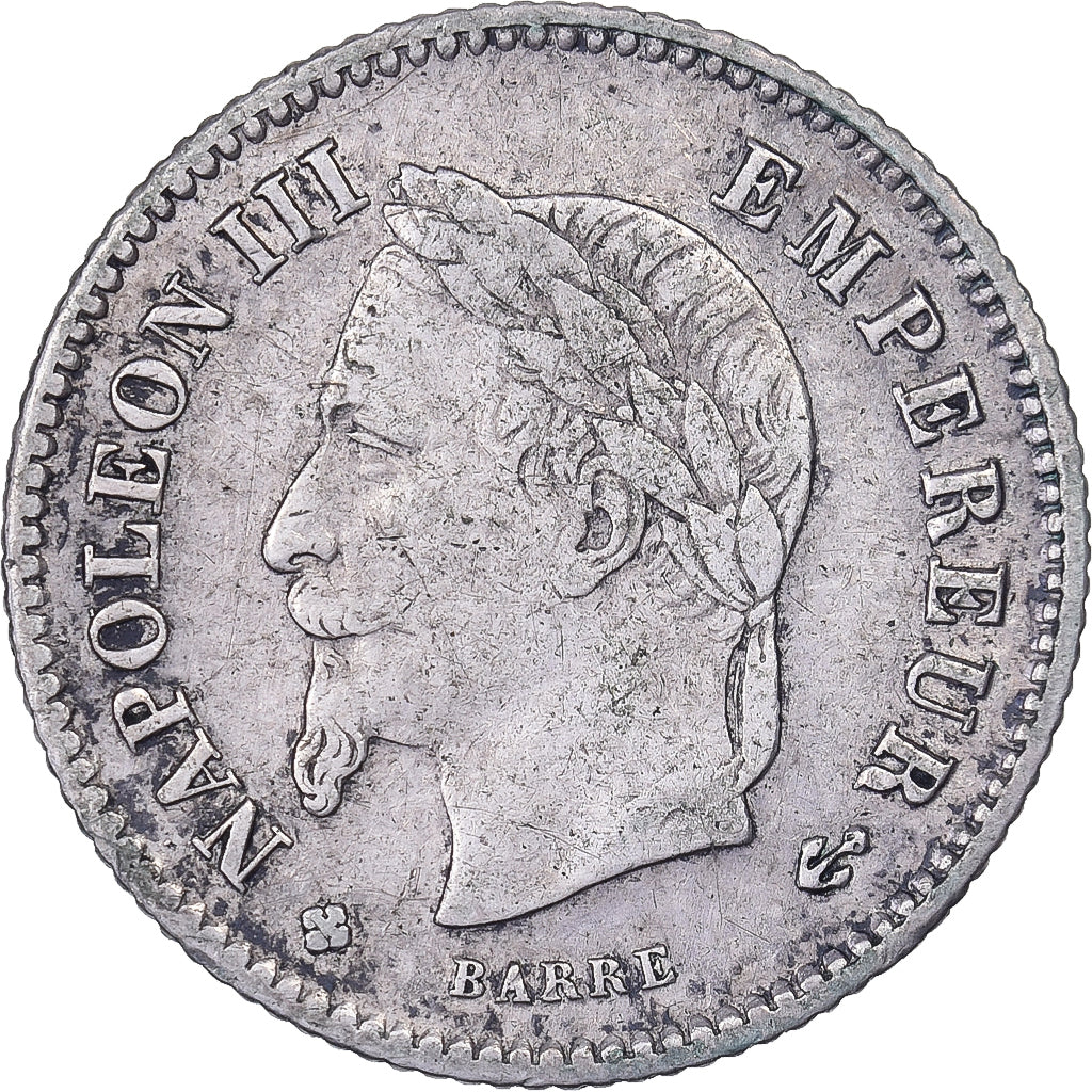 Coin, France, Napoleon III, 20 Centimes, 1867, Strasbourg, EF(40-45), Silver