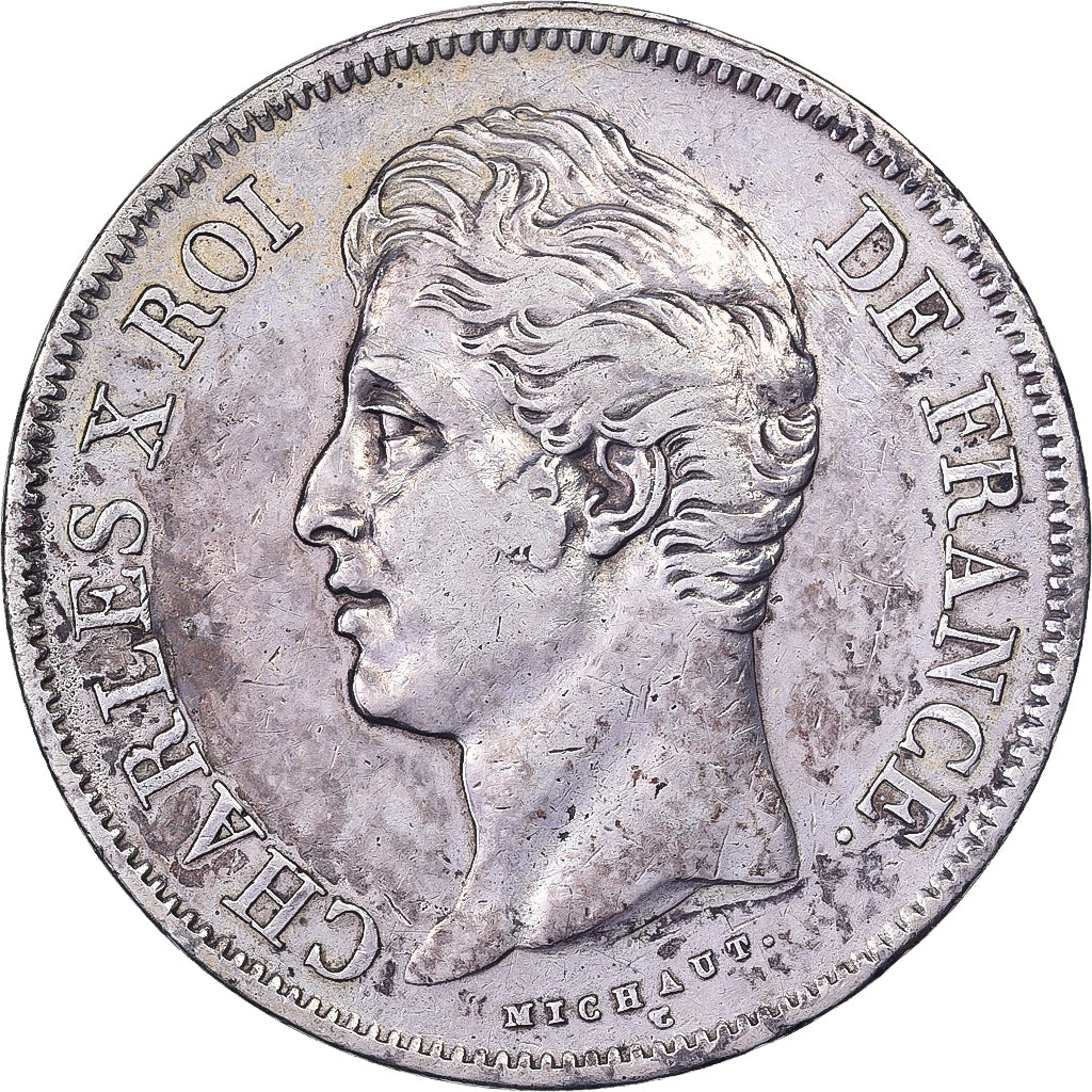 Moneda, Francia, Charles X, 5 Francs, 1830, Marseille, MBC, Plata, KM:728.10