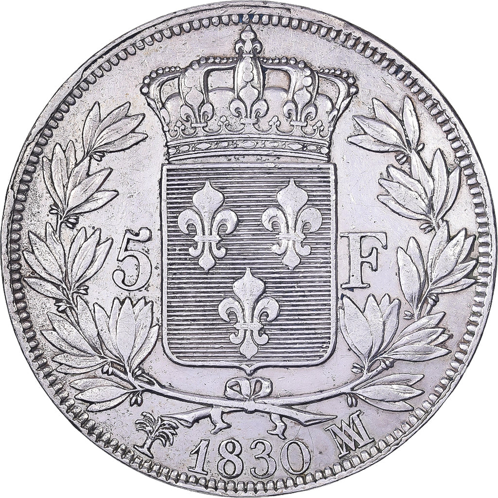Moneda, Francia, Charles X, 5 Francs, 1830, Marseille, MBC, Plata, KM:728.10