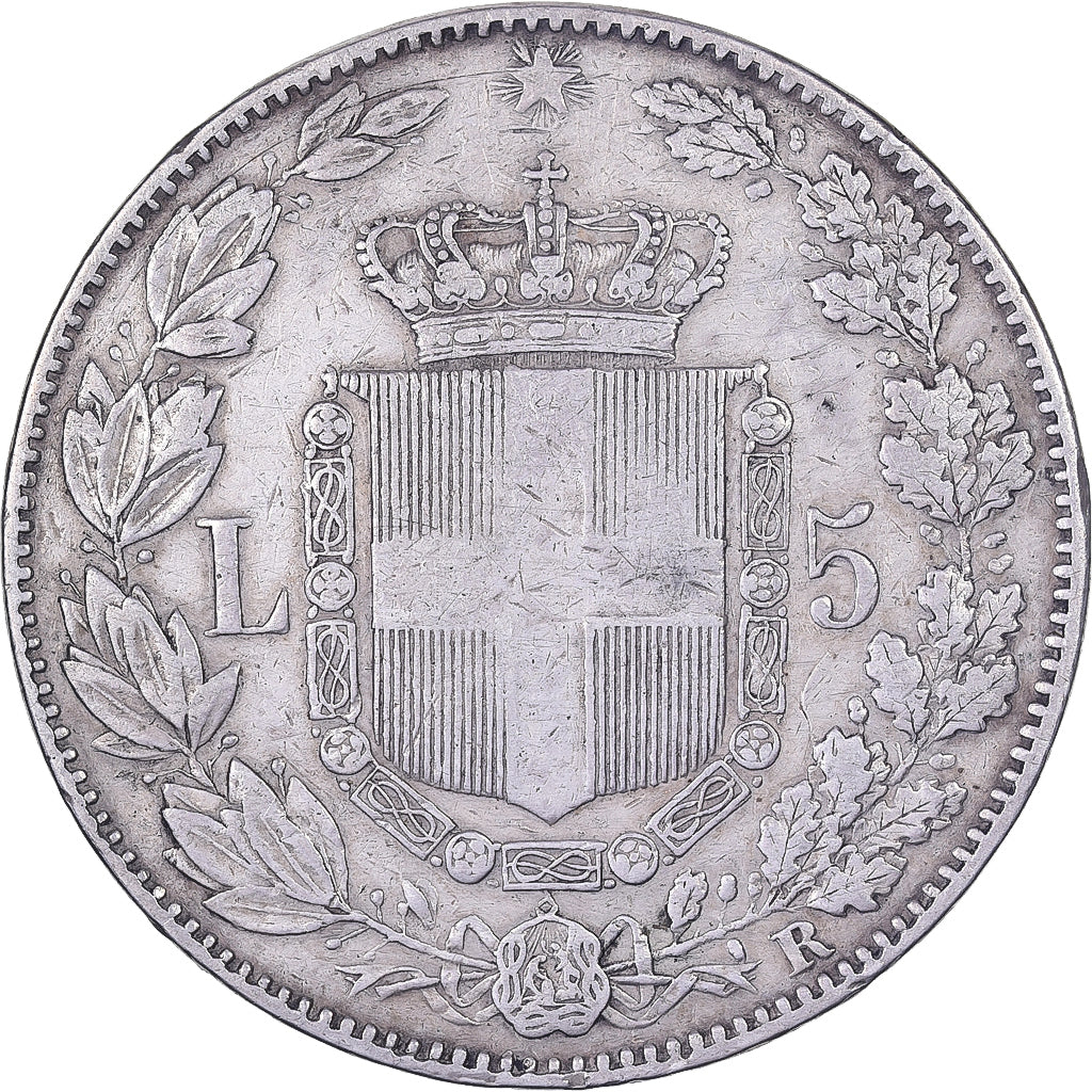 Italie, Umberto I, 5 Lire, 1879, Rome, Argent, TB+, KM:20