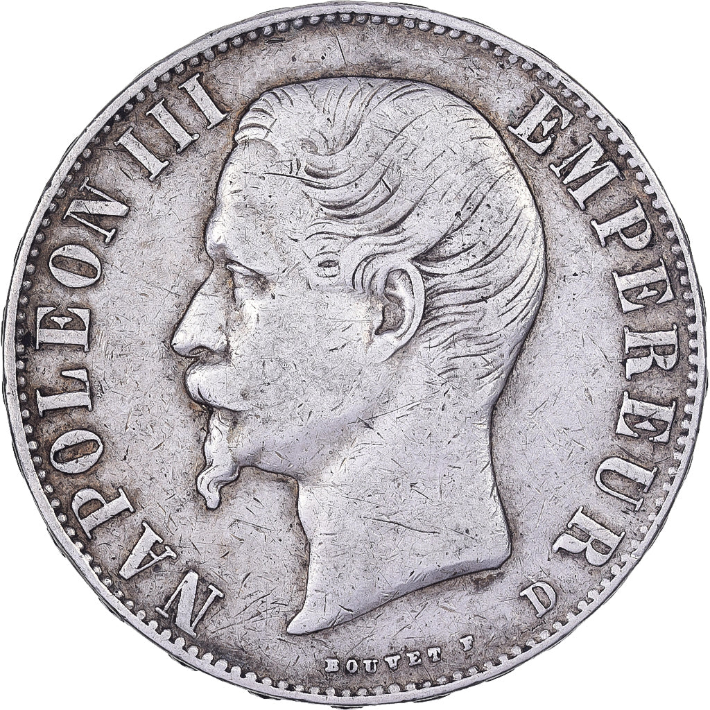 France, Napoleon III, 5 Francs, 1856, Lyon, Silver, VF(30-35), Gadoury:734