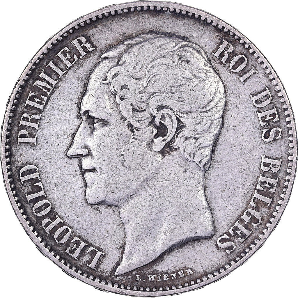 Coin, Belgium, Leopold I, 5 Francs, 5 Frank, 1851, Brussels, VF(30-35), Silver