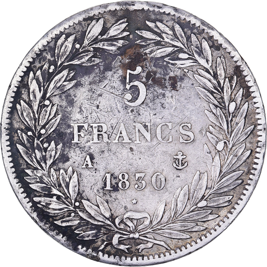 Frankreich, Louis-Philippe, 5 Francs, 1830, Paris, VF(30-35), Silber