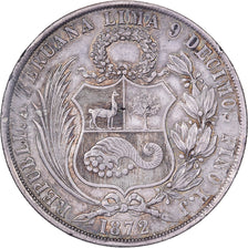 Perù, SOUTH PERU, Sol, 1872, Lima, BB, Argento, KM:196.3