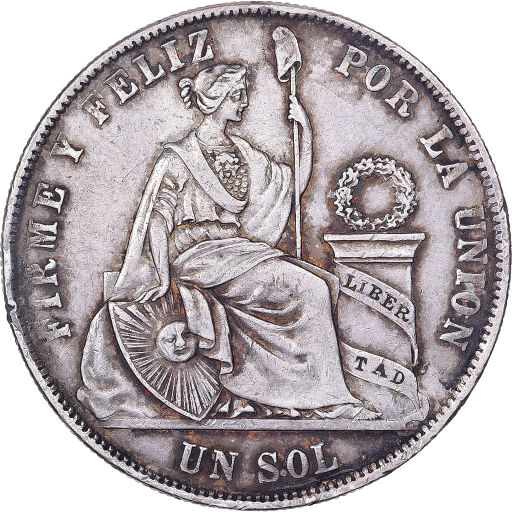 Perù, SOUTH PERU, Sol, 1872, Lima, BB, Argento, KM:196.3