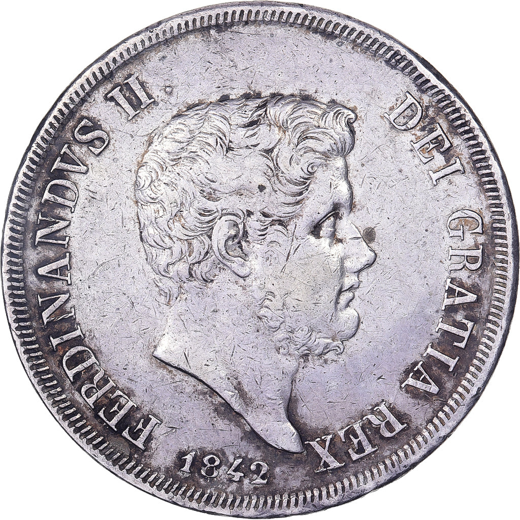 Italian States, NAPLES, Ferdinando II, 120 Grana, 1842, Silver, VF(30-35)