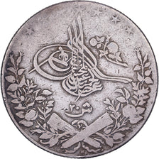 Egitto, Abdul Hamid II, 20 Qirsh, 1884 (AH 1293/10), Misr, Argento, MB+, KM:296