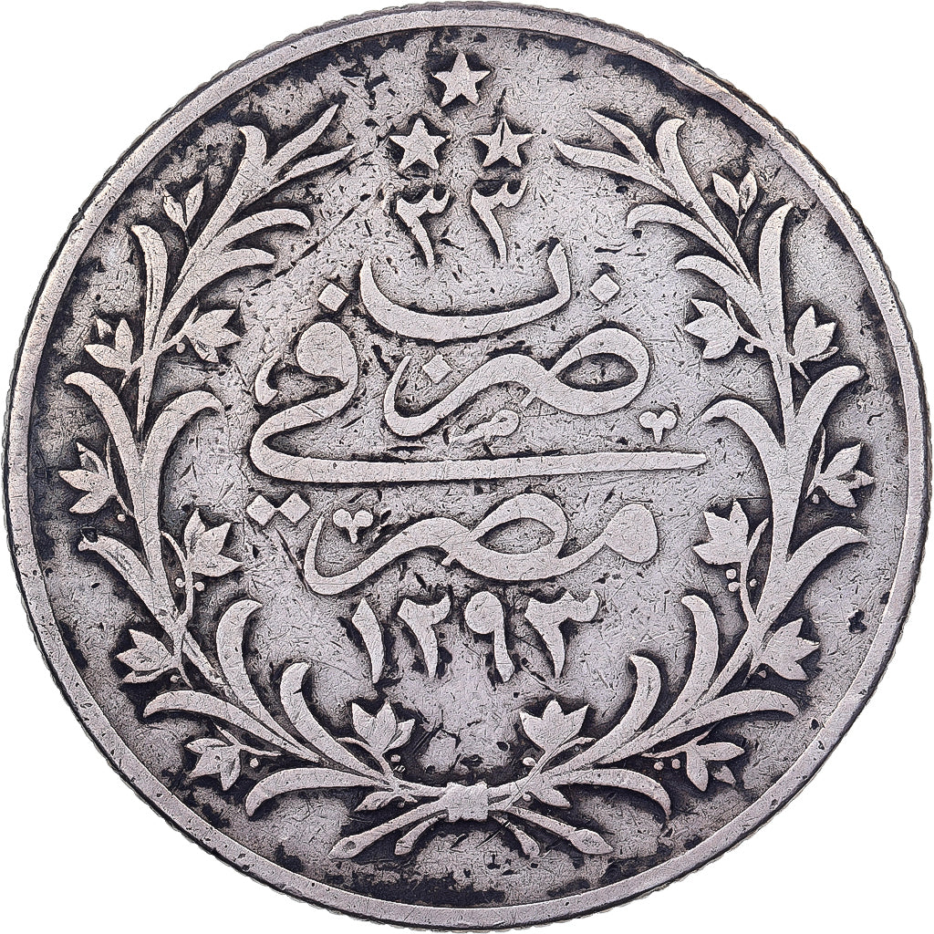 Egitto, Abdul Hamid II, 20 Qirsh, 1884 (AH 1293/10), Misr, Argento, MB+, KM:296