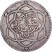 MOROCCO, Rial, 10 Dirhams, 1911, bi-Bariz, KM #25, EF(40-45), Silver, 24.91