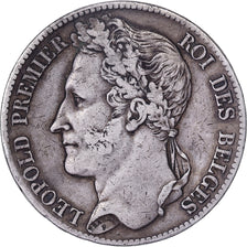 België, Leopold I, 5 Francs, 1833, Brussels, Tranche A, Zilver, ZF, KM:3.1