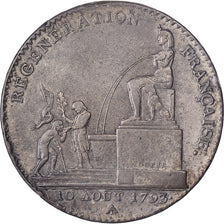 Francia, Convention, 5 Décimes, 1793 / An 2, Paris, Bronzo, MB+, Gadoury:390