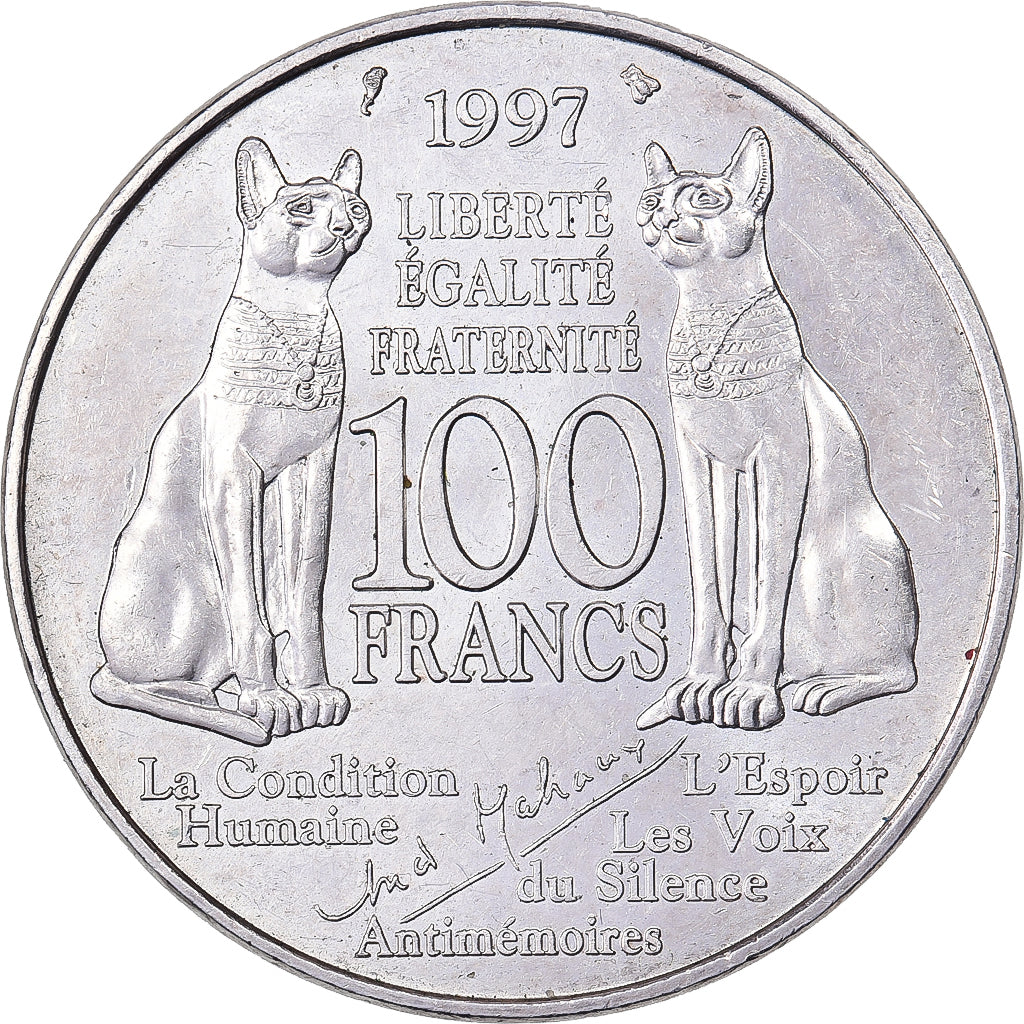 France, 100 Francs, André Malraux, 1997, Argent, TTB+, KM:1188