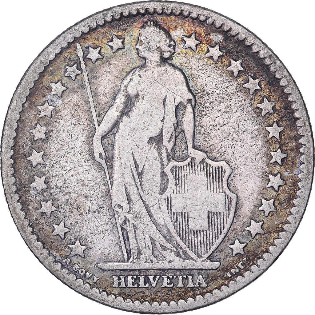 Münze, Schweiz, 2 Francs, 1874, Bern, S+, Silber, KM:21