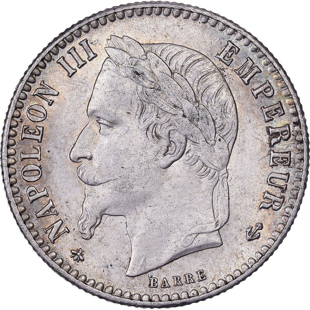 France, Napoleon III, 50 Centimes, Napoléon III, 1868, Paris, Silver
