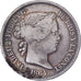 España, Isabel II, 20 Réales, 1864, Madrid, Plata, MBC, KM:1512