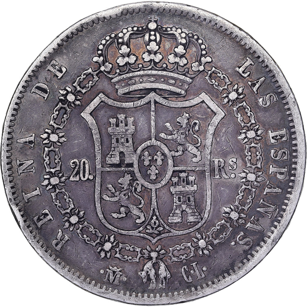 Spain, Isabel II, 20 Réales, 1850, Madrid, Silver, VF(30-35)