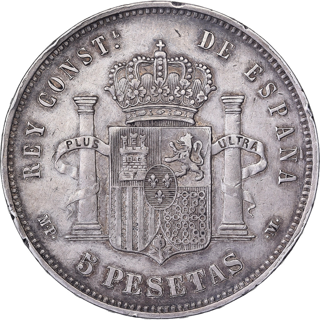 Spain, Alfonso XIII, 5 Pesetas, 1888, Madrid, Silver, EF(40-45), KM:689