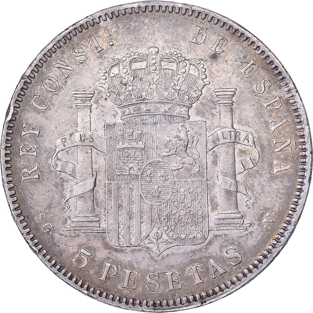 Coin, Spain, Alfonso XIII, 5 Pesetas, 1898, Madrid, AU(50-53), Silver, KM:707