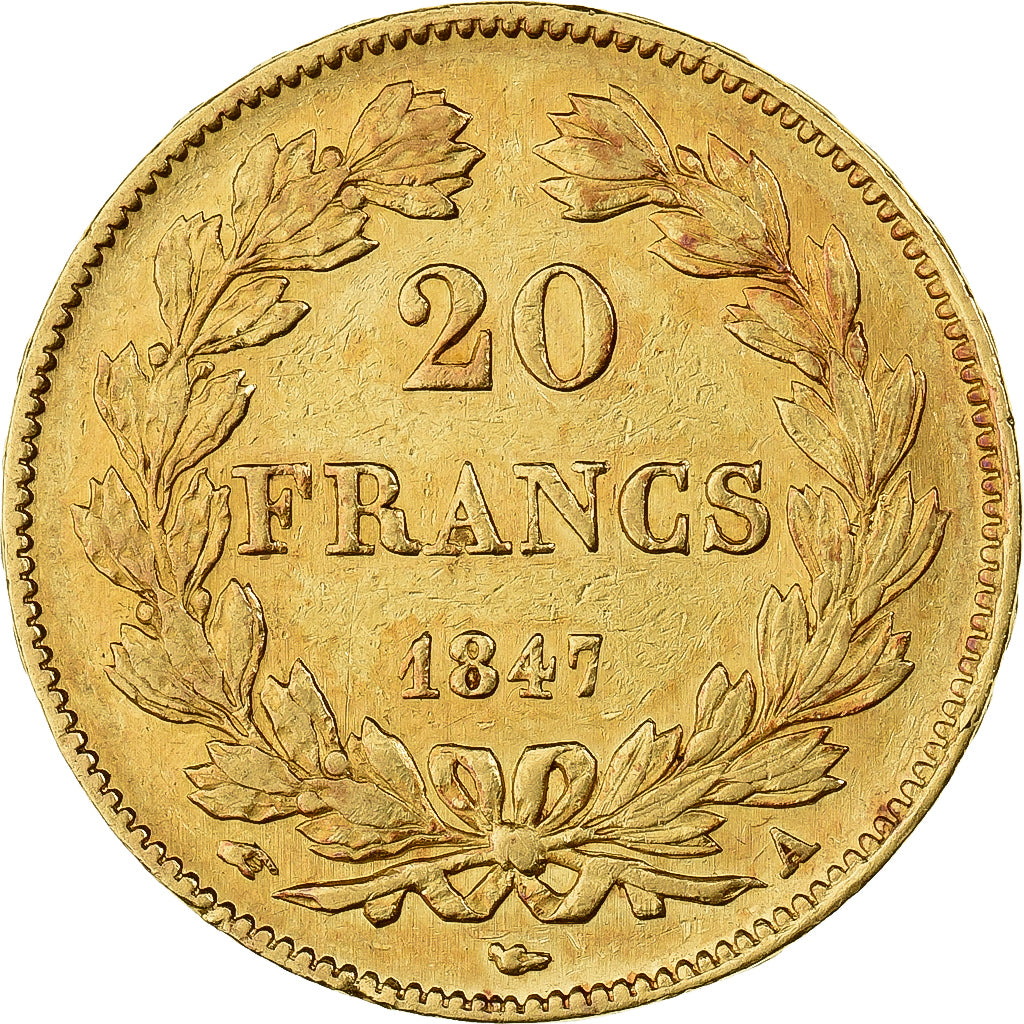 Frankreich, 20 Francs, Louis-Philippe, 1847, Paris, Gold, SS, Gadoury:1031