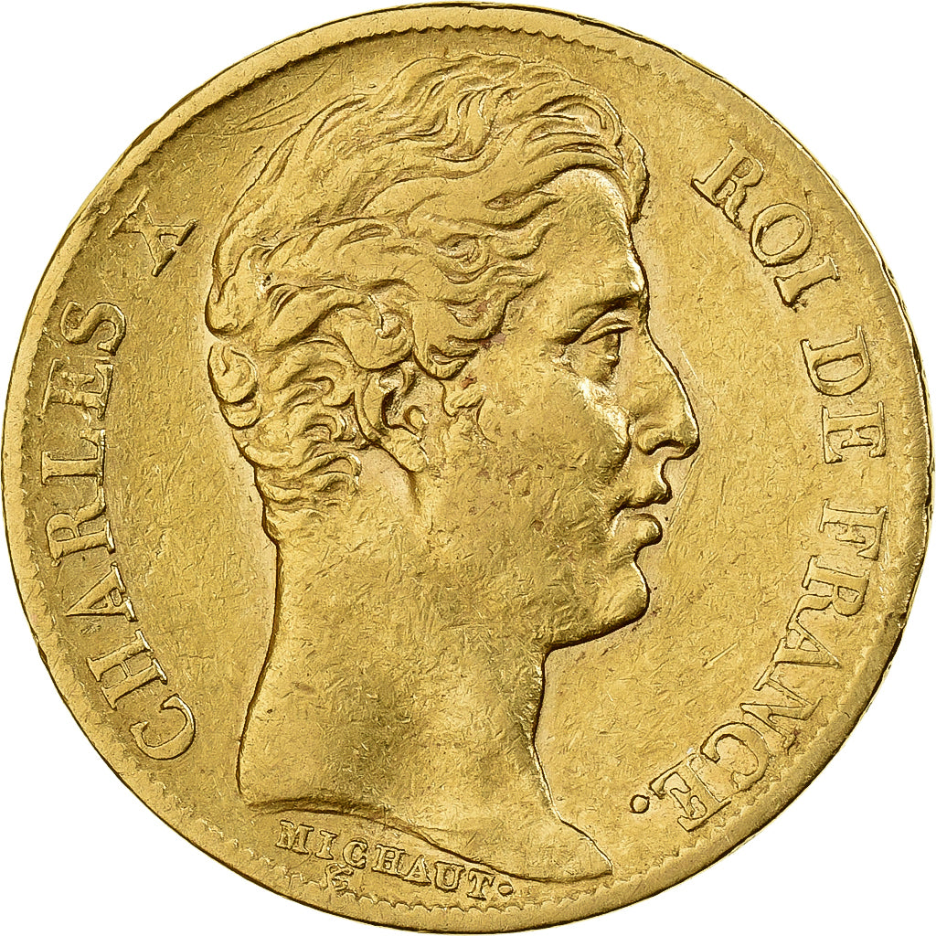Frankrijk, 20 Francs, Charles X, 1825, Paris, Goud, ZF, Gadoury:1029, KM:726.1