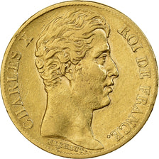 Frankrijk, 20 Francs, Charles X, 1825, Paris, Goud, ZF, Gadoury:1029, KM:726.1