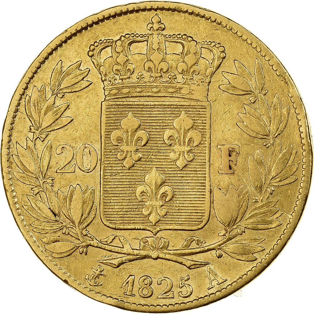 Frankrijk, 20 Francs, Charles X, 1825, Paris, Goud, ZF, Gadoury:1029, KM:726.1