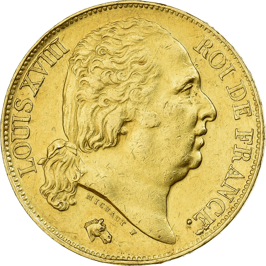 Munten, Frankrijk, Louis XVIII, Louis XVIII, 20 Francs, 1817, Perpignan, ZF