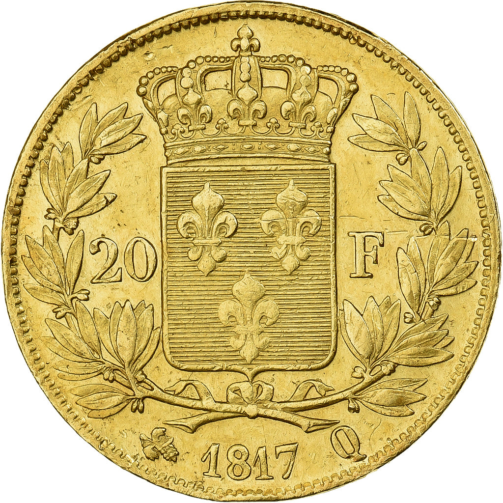 Munten, Frankrijk, Louis XVIII, Louis XVIII, 20 Francs, 1817, Perpignan, ZF