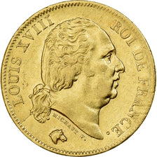 Francia, Louis XVIII, 40 Francs, 1818, Lille, Oro, BB, Gadoury:1092, KM:713.6