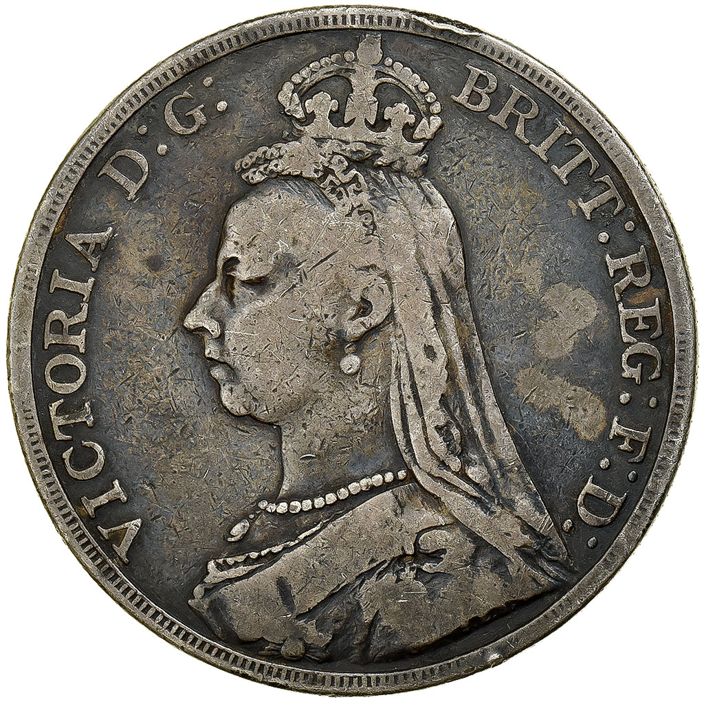 Großbritannien, Victoria, Crown, 1889, London, Silber, S+, KM:765