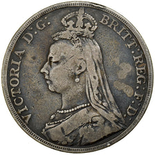 Großbritannien, Victoria, Crown, 1889, London, Silber, S+, KM:765