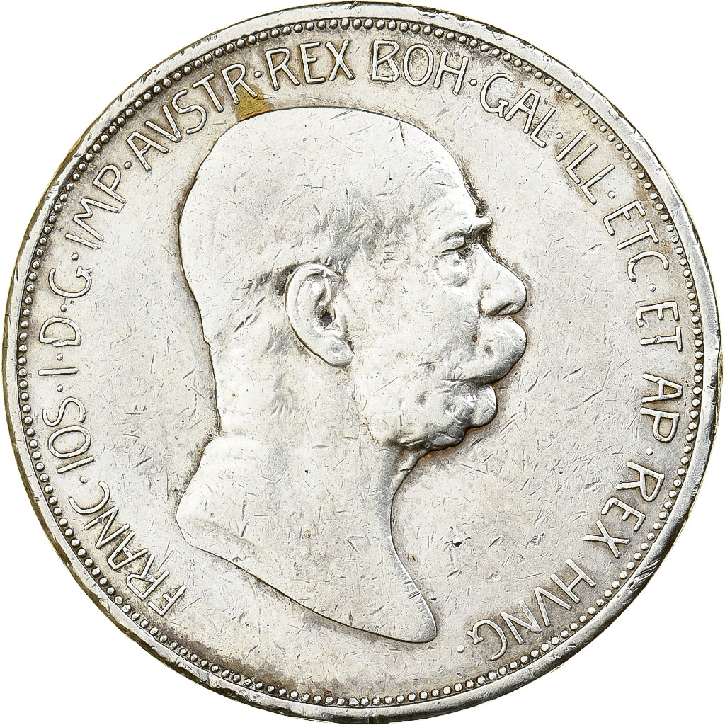Austria, Franz Joseph I, 5 Corona, 1908, Argento, BB, KM:2809