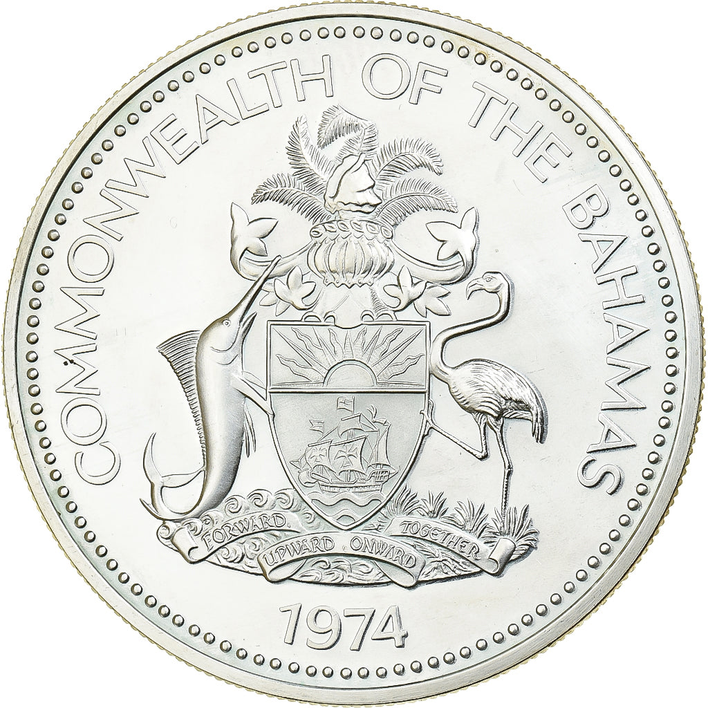 Bahamas, Elizabeth II, 2 Dollars, 1974, U.S.A., FDC, Argento, KM:66a