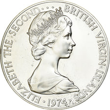 ISOLE VERGINI BRITANNICHE, Elizabeth II, Dollar, 1974, Franklin Mint, Argento