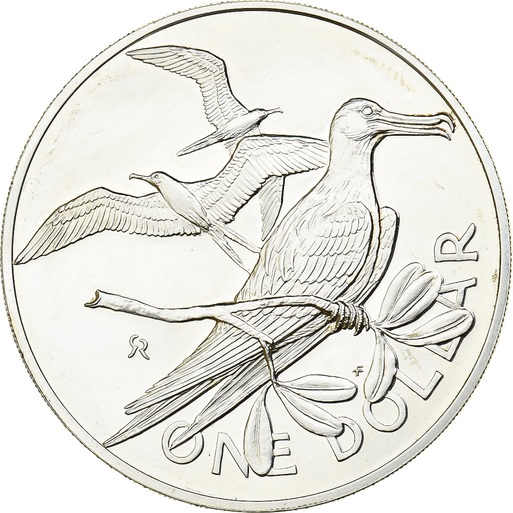 BRYTYJSKIE WYSPY DZIEWICZE, Elizabeth II, Dollar, 1974, Franklin Mint, Srebro