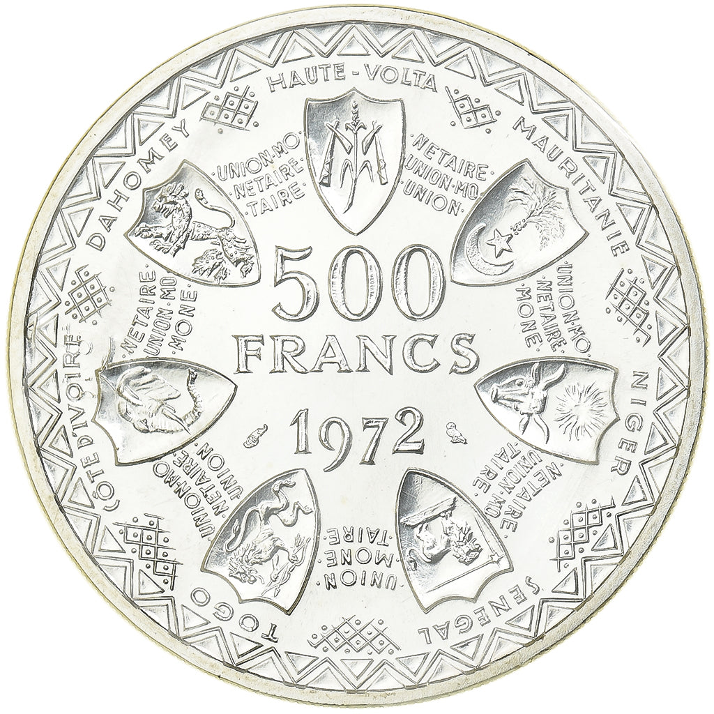 Munten, West Afrikaanse Staten, 500 Francs, 1972, Paris, PR+, Zilver, KM:7