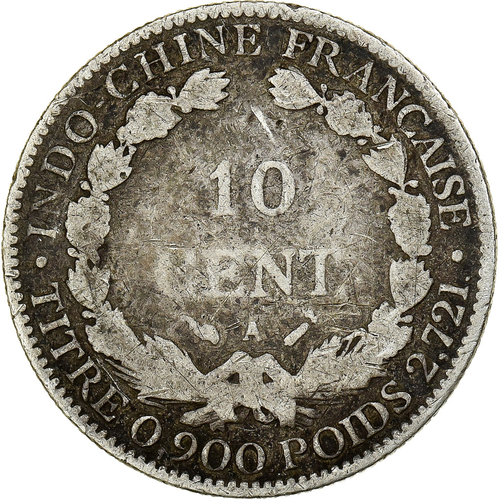 Monnaie, FRENCH INDO-CHINA, 10 Cents, 1888, Paris, B+, Argent, KM:2