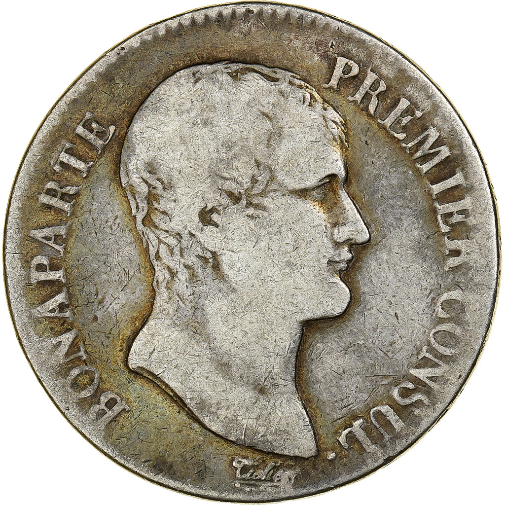 Francia, Napoléon Bonaparte, 5 Francs, An 12, Plata, BC, Gadoury:577