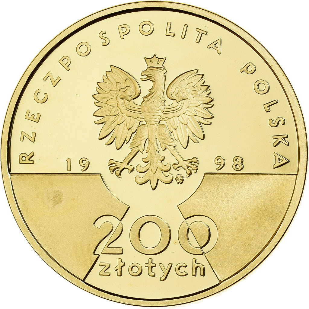 Polonia, 200 Zlotych, Jean Paul II, 1998, Warsaw, Oro, UNC