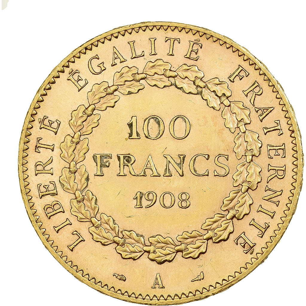 Frankreich, 100 Francs, 1908, Paris, VZ, Gold, KM:858