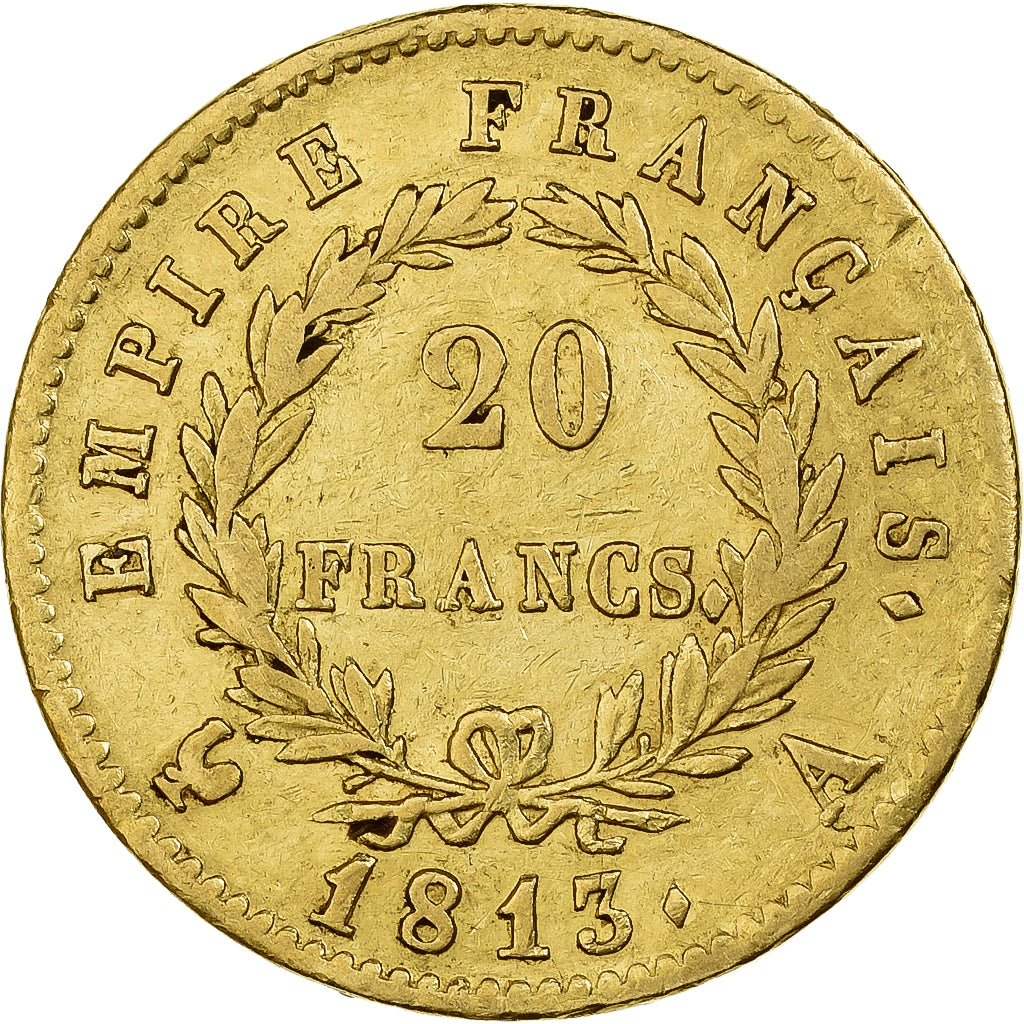 Francia, Napoleon I, 20 Francs, 1813, Paris, Oro, MBC+, Gadoury:1025, KM:695.1