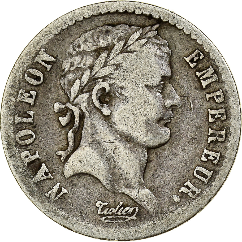Francia, 1/2 Franc, Napoléon I, 1810, Rouen, Plata, BC+, Gadoury:399, KM:691.2