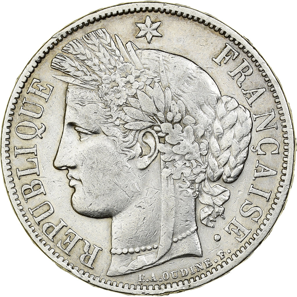 France, Cérès, 5 Francs, 1870, Paris, VF(30-35), Silver, KM:818.1, Gadoury:742