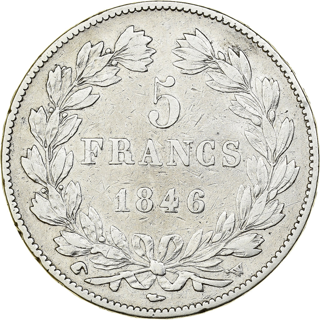 FRANCE, Louis-Philippe, 5 Francs, 1846, Lille, KM #749.13, VF(30-35), Silver,...