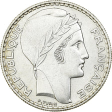 França, 20 Francs, Turin, 1938, Paris, Prata, AU(55-58), Gadoury:852, KM:879