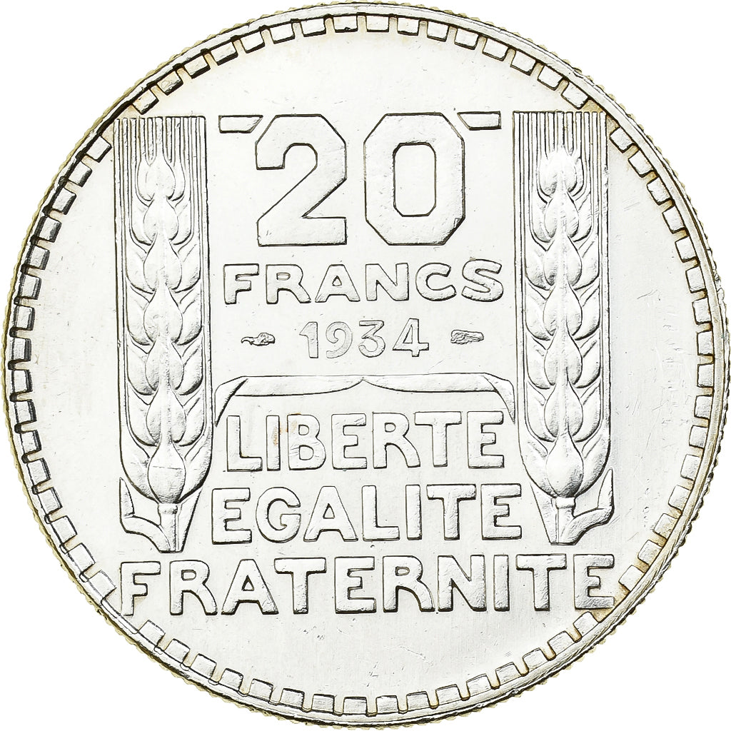 Münze, Frankreich, Turin, 20 Francs, 1934, Paris, VZ, Silber, KM:879