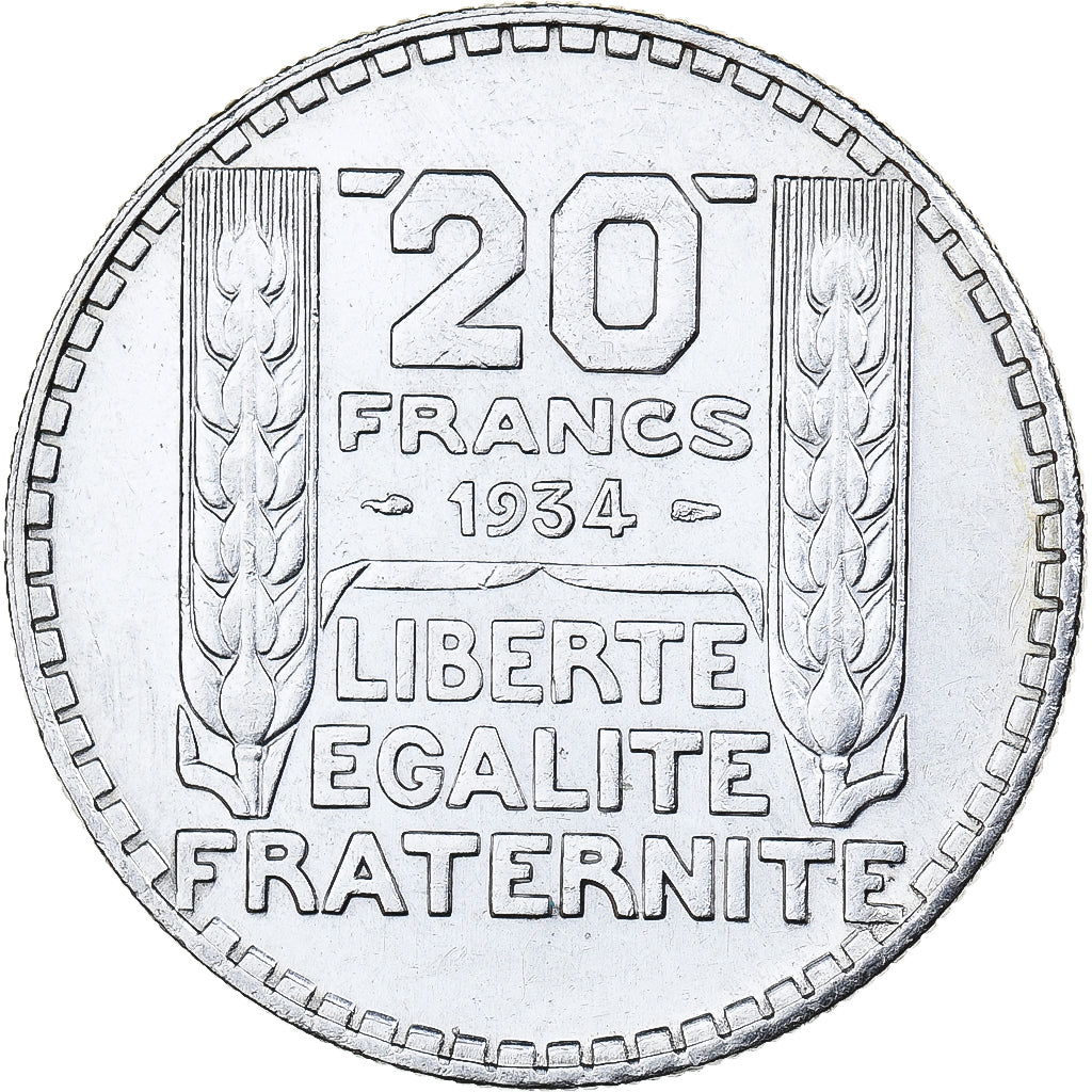 Moneta, Francia, Turin, 20 Francs, 1934, Paris, SPL-, Argento, KM:879
