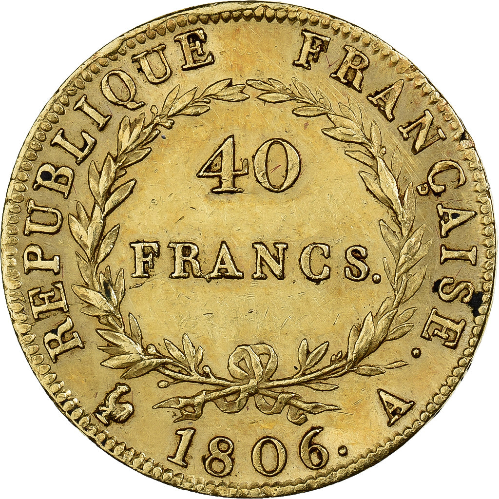 Münze, Frankreich, Napoléon I, 40 Francs, 1806, Paris, SS+, Gold, KM:675.1