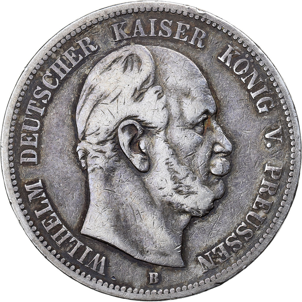 Prussia, Wilhelm I, 5 Mark, 1876, Hannover, Silver, EF(40-45)