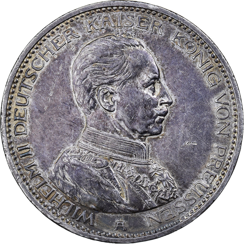 Coin, German States, PRUSSIA, Wilhelm II, 5 Mark, 1914, Berlin, AU(50-53)